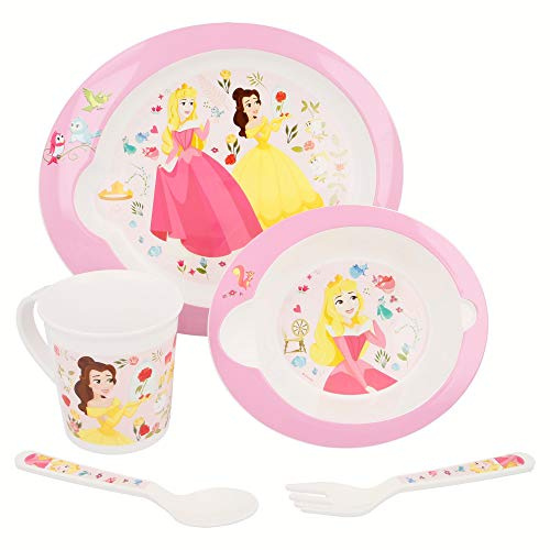 MICRO TODDLER 5PCS (Teller, Schüssel, Tasse und Besteck) Disney Prinzessin TRUE FULL