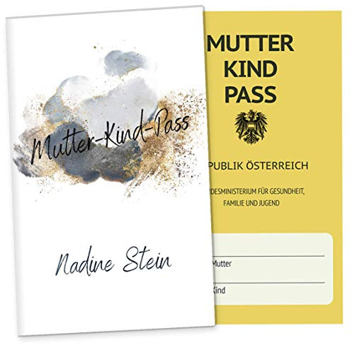 OLGS Mutterkindpass Hülle Glamour Splash Österreich - Individuelle Schutzhülle, Schwangerschaftsgeschenk