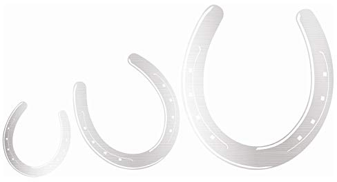 Hufeisen 3er Set Pferd Pony Aufkleber Sticker für Auto Autoaufkleber Dekor Huf Eisen Pferde Folie (K040 Silber)