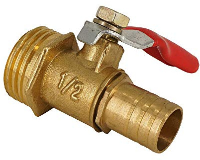 Brass Ball Valve Lever Handle Valve BSP Thread Barbed Connector for Natural Gas, Liquefied Petroleum Gas (Male Thread,3/8 X 10mm)