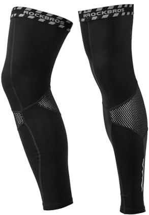 ROCKBROS Scaldamuscoli Ciclismo - Manicotti Gambe Invernali - Gambali Protezione Ginocchiera, Termici Antivento per Inverno Sport-Bicicletta, MTB, Elastici Trapiranti Riflettenti Uomo Donna Unisex