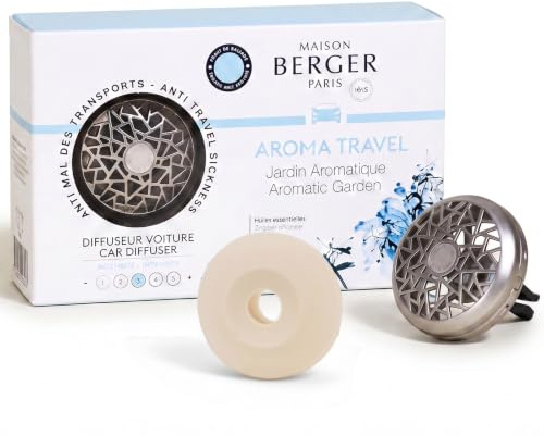 MAISON BERGER Auto-Diffusor Aroma Travel, Metallclip & Nachfüllung | Metallclip für die Lüftung, Keramik-Nachfüllduft Aroma Travel inklusive, passive Diffusion etwa 4 Wochen