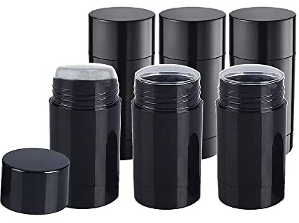6 Stück Schwarz Twist-Up Deodorant Tubes Lipgloss Balm Lipstick Tubes Behälter DIY Machen Sie Ihr Eigenes Deodorant, Lippenbalsam, Lotion Bar, Feuchtigkeitscreme, Sonnencreme 30ml