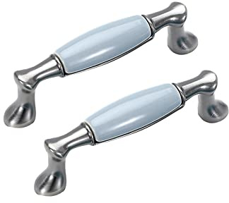 2 Stücke Bogengriffe Schrankgriffe Schubladegriff Möbelgriffe Zink Porzellan Küche Schrank Knauf für Schränkchen Kleiderschrank Türgriff Retro (hole distance 96mm/3.7in)