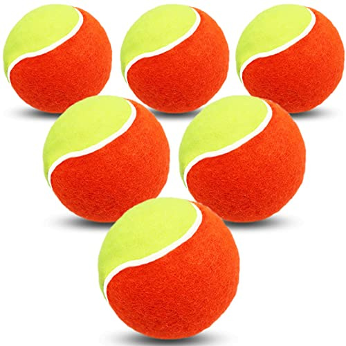 FINGER TEN Kids Tennis Balls Soft Practice Bulk (6 Pack in Orange)