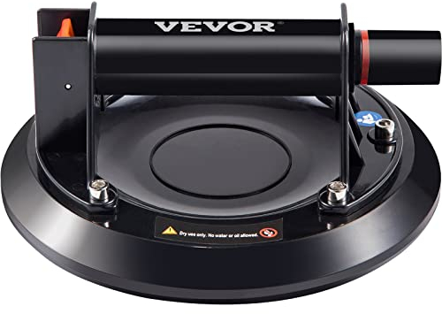 Vevor Hochleistungs Handsaugheber Vakuumsaugheber Glassaugheber Flachsauger Vakuum Plattenheber mit Handpumpe (Saugheber schwarz | D228mm)