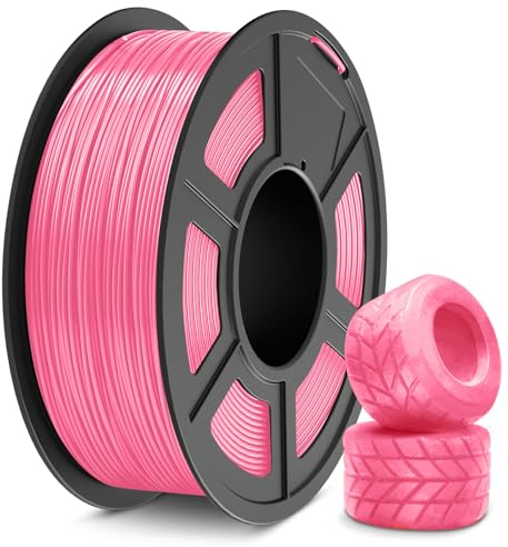 SUNLU TPU 3D Drucker Filament, 1KG Hochgeschwindigkeits 95A TPU Filament 1.75mm, Flexibles 3D Filament für schnellen Druck, Maßgenauigkeit +/-0.03mm. (TPU Rosa)