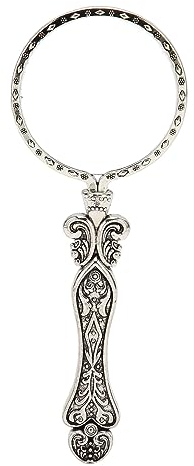 Lupa de lectura retro con aumento 3X, lupa de mano de material de aleación, lupa antigua para ayudar a leer, manualidades, joyas y estudios, lente óptica y mango de metal en plata, portátil y práctica