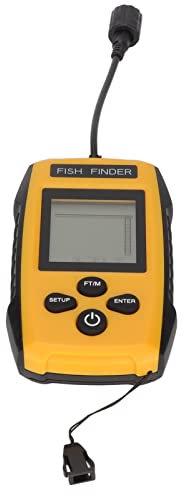 Hand Fischfinder, Tragbarer 100 M Unterwasser Sonar Tiefendetektor mit LCD Anzeige für das Angeln Im Offshore-Kajak auf Dem Eissee