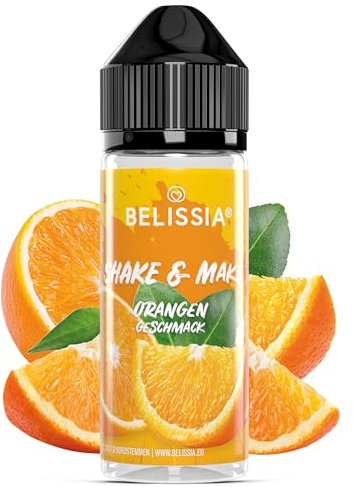 Belissia Shake and Make - Geschmack Orange - Hochdosiertes Lebensmittel Aroma 10ml mit praktischer Schüttelflasche zum mischen. Für Lebensmittel, Kochen, Backen, Hobby, Raumerfrischung uvm.