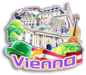 Quwsne Kühlschrankmagnet Wien Österreich Kühlschrankmagnet Stadt Reise Souvenirs Touristengeschenke 3D klassische Sehenswürdigkeiten handgefertigt Handwerk Heimdekoration – 1489