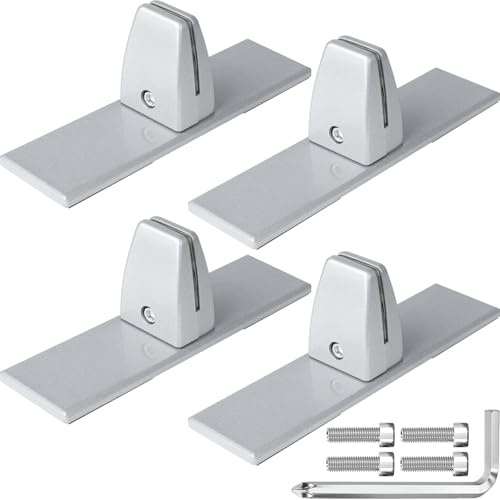 Niesschutz-Klemme, Niesschutz-Halterung für Arbeitsplatte, zum Aufkleben, robuste Aluminium-Trennschutzklemme, Plattenstütze, Klemmständer für transparente Acryl-Schreibtisch-Thekenempfänge, 4