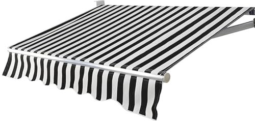 Markisenbespannung Markisestoff Volant Für Markisen Markiese Ersatzstoff Markisenvolant Terrasse Markise Gestreift Markisen 2x1.5m(6.5x4.9 FT) Wird Als Sonnenschutz, UV, RegenSchnee Kein Rahmen Blau(B