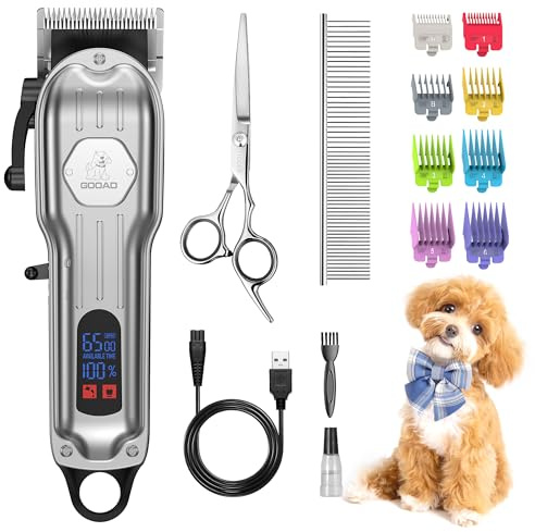 Gooad Professional Cordless Dog Grooming Clippers for Thick Hair & Coats