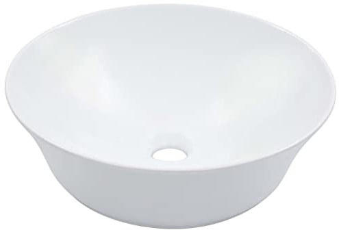 Brokky Lavandino 41x12,5 cm in Ceramica Bianco-Ceramica,Finitura Lucido - Lavandino Design Moderno Bacinella Lavamani Lavello Sanitari Bagno
