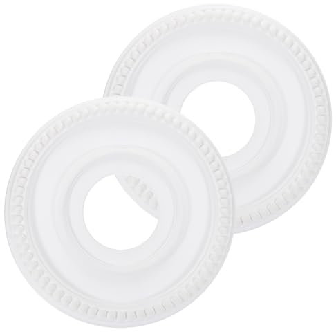 PATIKIL Ceiling Medallion, 2 Pcs 12 OD x 4 ID PU Decorative Ceiling Light Medallion Chandelier Medallion Traditional Ceiling Light Cover Plate for Ceiling Light Fixtures Fans, White
