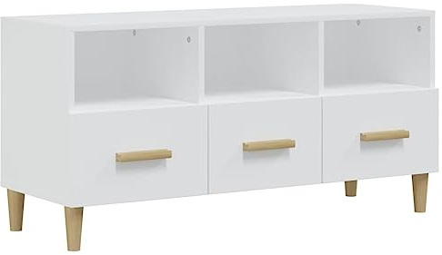 Annlera TV-Schrank TV-Ständer Moderne Fernsehschrank Stereoschrank HiFi-Schrank TV-Konsole TV-Möbel für Wohn- oder Schlafzimmer Stilvollen und Praktischen Design Weiß 102x36x50 cm