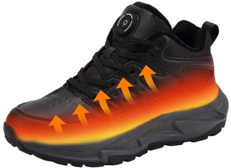 LDRFSE Beheizbare Schuhe mit USB-Aufladung, Winterschuhe Heated Turnschuhe Herren Damen Elektrisch Fußwärmer mit 3 Temperatureinstellungen,Trekking Wanderhalbschuhe
