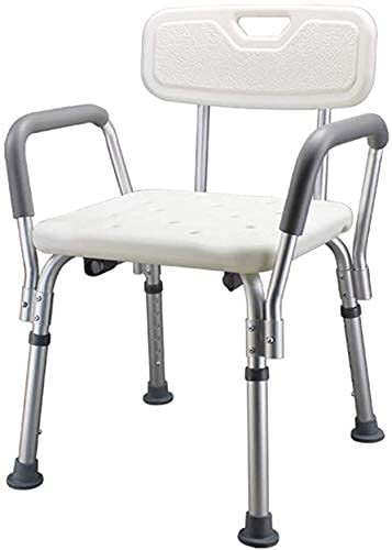 Chaise de douche Siège de douche Élévateur de baignoire antidérapant, hauteur réglable avec accoudoirs et dossier, tabouret de douche de sécurité pour salle de bain Aide pour personnes âgées et a