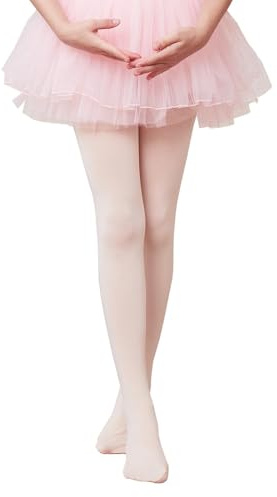 CHUNG Ballet Tights Girls 90D Opaque Footed Dance Pantyhose | Stretchy, Durable 90D Tights for Little Girls—Perfect for Ballet Class, Recitals & Daily Dance Wear.