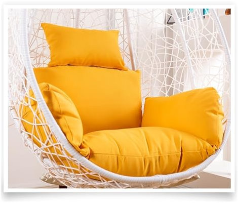Gelbes Hängesesselkissen für Schaukelstuhl, Hängematte, Schaukel, Hängekorb, Gartensitzkissen, Outdoor, Terrasse, Möbelzubehör