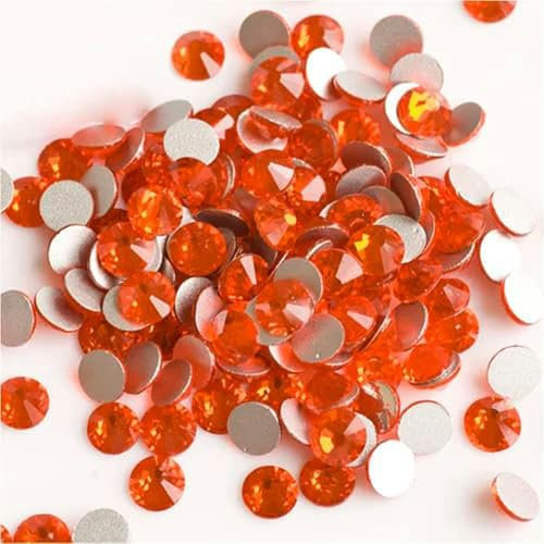 Nicht Hotfix-Kristalle, Nail Art, DIY-Kleber, Strass, flache Rückseite, Glas-Strasssteine für Nageldekorationen, Hyazinthe, SS8, 1440 Stück