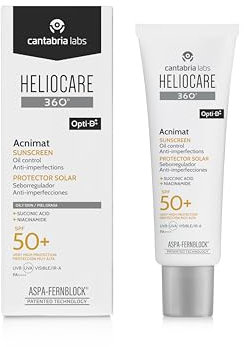 Cantabria Labs - Heliocare 360° Acnimat SPF 50+ - Crema Viso - Pelle grassa - Protezione solare Anti-imperfezioni - opacizzante 12h