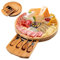 Jeap Tagliere per Formaggi in Legno di Bamboo con Coltelli | Tagliere Aperitivo 25 cm | Cassetto con 4 Utensili | Tagliere per Formaggi, Salumi, Aperitivi – Idea Regalo