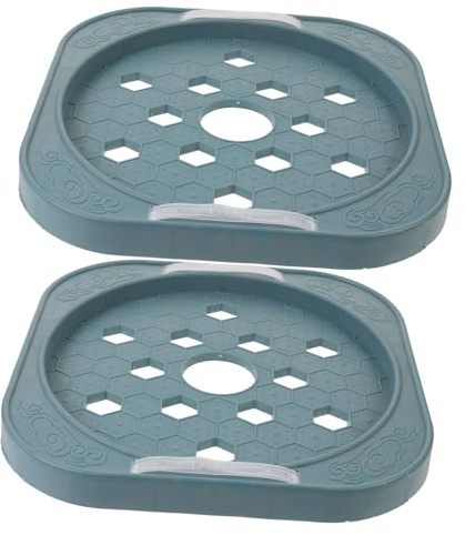 VICASKY Carrello Porta Bombole Gas Rotondo 2 Pezzi, Base in Plastico e Acciaio Inossidabile, Facile da Spostare per Cucine di Famiglia e Ristoranti | Acciaio Inox, per Cucine di Casa e Ristoranti, Protegge Pavimento e Piano, Mantiene Pulita la Bombola