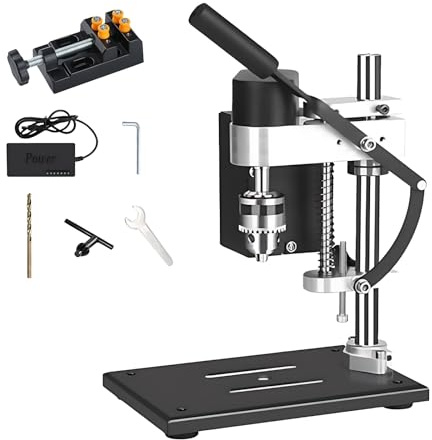 Mini Trapano A Colonna Elettrico da Banco, Trapano A velocità Variabile A 7 velocità, Mandrino da 0,6-6 Mm, Motore da 200 W per Foratura di Precisione, Utensili per Foratura di Legno