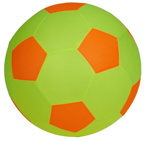 XXL Meshboll jätteboll 50 cm stor | mjuk nätbollsboll uppblåsbar | tygboll nätboll för barn, vuxna och äldre | sportboll, träningsboll (gul/orange)