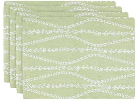 Komforbaa Tovaglietta Lavabili 45x32cm, sottopiatti Individuali Set da 4 pezzi, Resistenti al Calore tovagliette colazione Verde