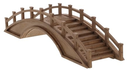 Anneome Holzbogenbrücke Miniatur Holzbrücke Gartendekoration Mikrolandschaft Deko aus Natürlichem Holz Mittelgroß