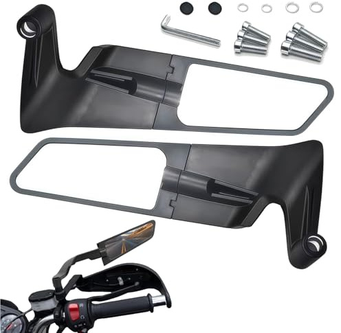HhBdy Réglables Universels Retroviseur Moto Miroir Voiture Accessoires Moto Rétroviseurs Latéraux pour Vélos de Course Guidon Scooter Mobylette ATV Bicyclette Etre monté Gauche ou Droite