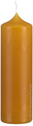 Altar Kerze Natur Honig 10% BW Anteil (Bienenwachs Kerzen) 25 x 9 cm im XXL Format deutsche Marken Kerzen Kopschitz Kerzen in RAL Kerzenqualität