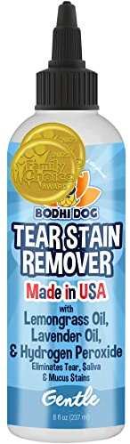 Bodhi Dog Tear Stain Remover - Removes Tears, Saliva & Mucus Stains from Dogs & Cats - Gentle, Natural Solution for Sensitive Fur & Coats, Alcohol-Free, Made in USA (8 Fl Oz)