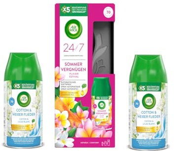 Air Wick Freshmatic Starterset + Duopack Nachfüller (Starter-Set Sommervergnügen, Duopack Cotton & Flieder)