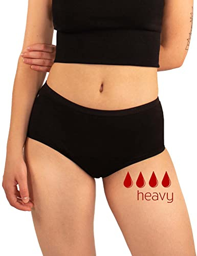 Cool Period Menstruationsunterwäsche – Schwarze Shortys, Ultra-absorbierend und waschbar, für Periode und leichte Harninkontinenz, französische Marke