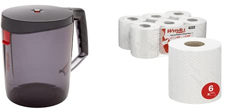 WypAll Reach Portable Centrefeed Dispenser 6221- 1 Wiper Dispenser + WypAll L10 Food & Hygiene Wiping Paper 6222 - 6 White Centrefeed Rolls
