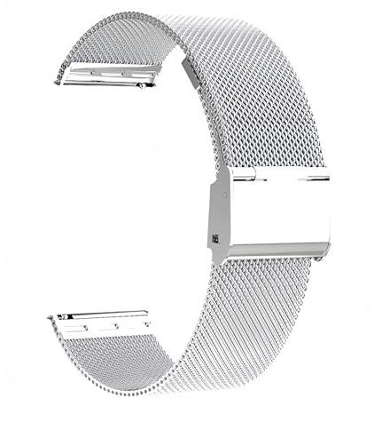 Microwear Cinturino in Acciaio Inossidabile,Cinturino per Orologio 16/18/20/22mm Cinturino Smartwatch in Maglia Intrecciata in Maglia Bracciale Cinturino Fibbia per Uomo e Donna