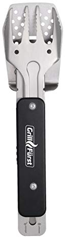 Grillfürst BBQ - Multitool - 4in1 Grillbesteck (Grillzange, Grillwender, Grillgabel und Flaschenöffner)