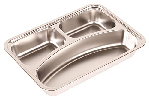 GARDINGER Lunchbox Bentobox Edelstahl Asiette Menüteller für Essen to go 3 Fächer PP Deckel spülmaschinenfest umweltfreundlich