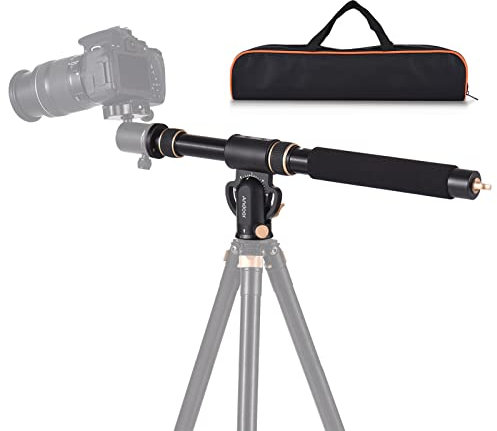 Andoer Brazo de extensión de trípode, Extensor Desmontable Columna Central Horizontal para trípode 48-106 cm con Base giratoria de 360 ° para fotografía aérea de cámara, Capacidad de Carga de 5 kg