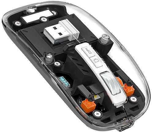 MAGIC-REFINER Ratón Inalambrico Recargable, 2,4G+Bluetooth 5.0 Silencioso y ErgonóMico RatóN, 2400 dpi Ratón Gaming Ultra Delgado con Receptor USB-Nivel de Batería Visible para Portatil/PC/Mac-Negro