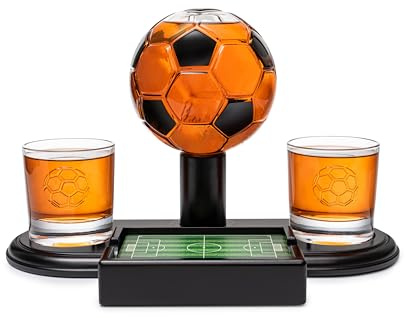 Soccer Ball Whiskey Decanter Set. Unique Gifts for Men or Dad, Home Bar Gifts. Football Liquor Alcohol, Bar Tumbler, Alcohol Decanter Set