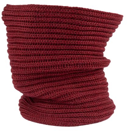 Scaldacollo Uomo Donna in Lana Merino a Tubolare Lavorato a Maglia 100% Made in Italy Sciarpa ad Anello Collo in Lana Vergine Merino Scaldacollo Termico (Bordeaux)