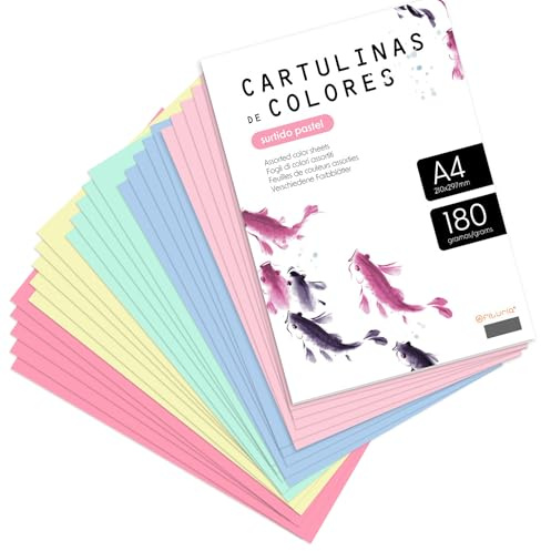 Buntpapier, Buntpapier A4 in verschiedenen Pastelltönen, farbige Blätter 180 g für Bastelarbeiten, Drucken von Dokumenten und kreativen Designs, A4-Blätter · m-office (x1000, Pastellsortiment)