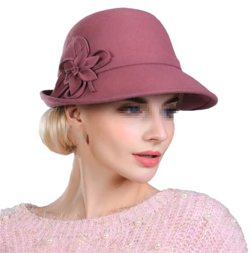 Dvbfufv Damenhut für Herbst und Winter, elegant, Party, Fedoras, modisch, Wollfilz, Dark Pnnrk, Einheitsgröße