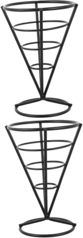 Amosfun 2 Piezas Tenedor de bocadillos de cono cesta verduras cesta comida cono de patatas fritas de patatas fritas de comida para freír de a a Acero inoxidable