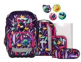 ergobag set zaino scolastico pack set | Zaino scolastico ergonomico, set flessibile da 6 pezzi per la prima classe della scuola primaria, per bambine e bambini